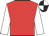 Red, white sleeves, black and white quartered cap