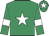 Emerald green, white star, armlets and star on cap