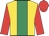 Gold, Emerald Green Stripe, red sleeves and cap