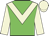 Green body, beige chevron, beige arms, beige cap