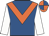 Royal blue, orange chevron, white sleeves, royal blue & orange quartered cap