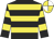 Black & yellow hoops, white & yellow quartered cap