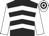 Black & white chevrons, white sleeves, hooped cap
