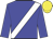 Blue, white sash, yellow cap