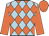 Light Blue, Orange diamonds, sleeves and cap
