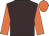 brown, orange sleeves and cap