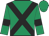 Emerald green, black cross belts and armlets