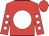 Red, white disc, red sleeves, white spots