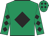 Emerald green, black diamond, diamonds on sleeves and cap