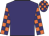 Purple, purple and orange check sleeves and cap