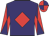 Purple, red diamond, diabolo on sleeves, quartered cap
