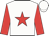 White, red star & sleeves, white cap