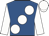 Royal blue, large white spots, white sleeves & cap