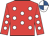 Red, white spots, royal blue & white quartered cap