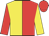 Red & yellow halved, sleeves reversed, red cap