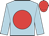 Light blue, red disc, red cap