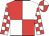 White & red quartered, check sleeves, quartered cap