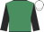 Emerald green, black slvs, white cap