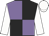 Mauve and black (quartered), white sleeves and cap
