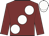 Maroon, large white spots and cap