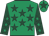 Emerald green, dark green stars, dark green sleeves, emerald green stars, emerald green cap, dark green star