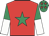 Red, emerald green star, emerald green and white halved sleeves, emerald green cap, red stars
