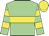 Light green, yellow hoop, hooped sleeves, yellow cap