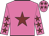 hot pink, maroon star, hot pink sleeves, maroon stars, hot pink cap, maroon stars