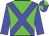 green, blue cross belts, blue sleeves, quartered cap