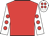 Red, white sleeves, red spots, white cap, red spots