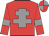 Red, Grey cross of Lorraine and armlets, Quartered cap