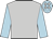 Silver, light blue sleeves and cap, silver spots