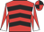 Red, black chevrons, red and white diabolo on sleeves, red and black quartered cap