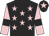 BLACK, PINK stars, PINK sleeves, BLACK armlets, BLACK cap, PINK star