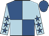 Royal blue and light blue (quartered), light blue sleeves, royal blue stars, royal blue cap