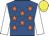 ROYAL BLUE, ORANGE stars, WHITE sleeves, YELLOW cap