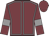 Garnet body, grey seams, garnet arms, grey armlets, garnet cap