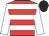 red and white hoops, white sleeves, black cap