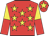 Red body, yellow stars, red cap, yellow star
