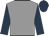 Grey, dark blue sleeves and cap