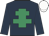 Dark blue, emerald green cross of lorraine, white cap