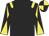 Black, yellow epaulets, diabolo on sleeves, quartered cap