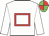White, red hollow box, white sleeves, green and red quartered cap