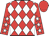Red and white diamonds, red sleeves, white stars, red cap