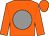 Orange body, grey disc, orange arms, orange cap