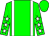 Green body, white braces, green arms, white stars, green cap
