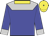 Blue, silver yoke and cuffs, yellow collar, yellow cap,blue button