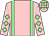 Pink body, light green braces, Pink sleeves, light green diamonds, Pink cap, light green checked