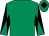 Emerald green, black diabolo on sleeves, black diamond on cap