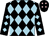 Black & light blue diamonds, black cap, pink diamonds